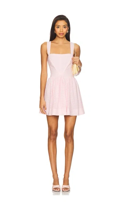 For Love & Lemons Ginny Gingham Mini Dress In Pink