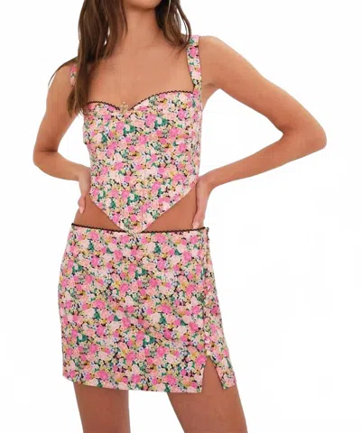For Love & Lemons Gladiola Crop Top In Multi