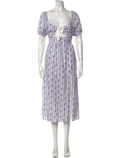 Pre-owned For Love & Lemons Goose Down Knee-length Dress In White