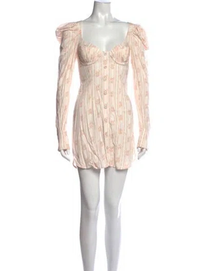 Pre-owned For Love & Lemons Goose Down Mini Dress W/ Tags In Pink