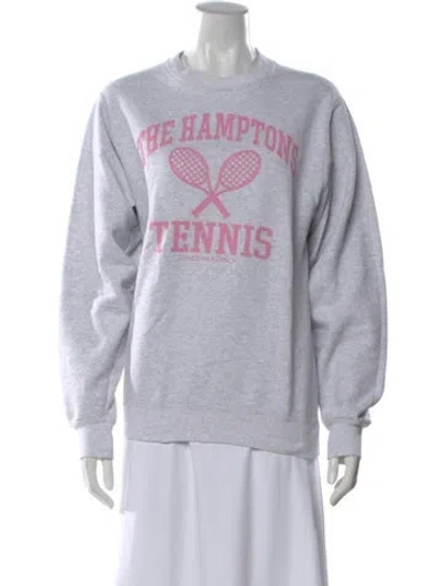 Pre-owned For Love & Lemons Graphic Print Crew Neck Sweatshirt In Gray