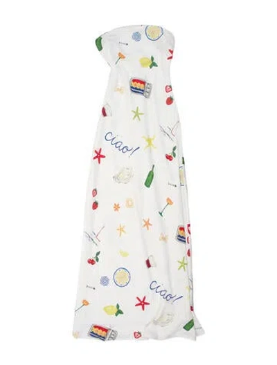 Pre-owned For Love & Lemons Graphic Print Mini Dress In Neutral