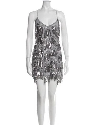 Pre-owned For Love & Lemons Graphic Print Mini Dress In Purple