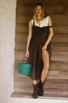 For Love & Lemons Halter Basque-waist Midi Dress In Brown