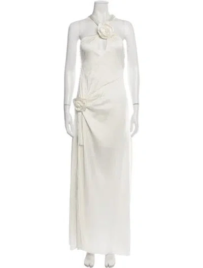 Pre-owned For Love & Lemons Halterneck Long Dress W/ Tags In Neutrals