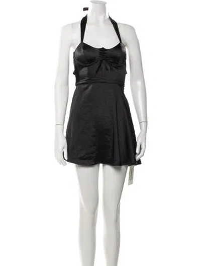 Pre-owned For Love & Lemons Halterneck Mini Dress In Black