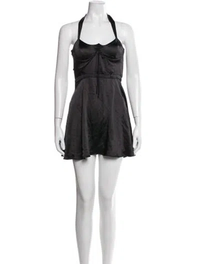 Pre-owned For Love & Lemons Halterneck Mini Dress In Black