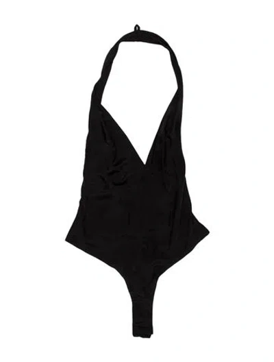 Pre-owned For Love & Lemons Halterneck Sleeveless Bodysuit In Black