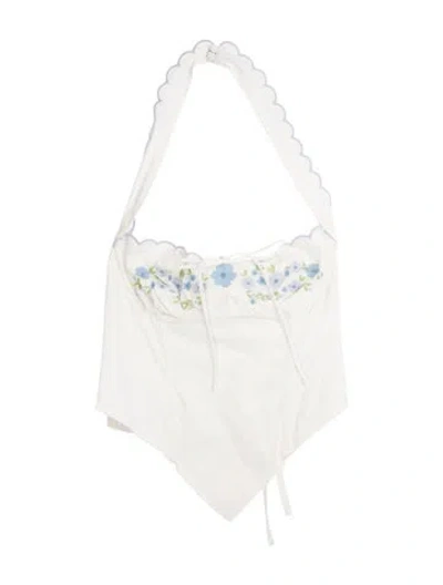 Pre-owned For Love & Lemons Halterneck Sleeveless Top In White