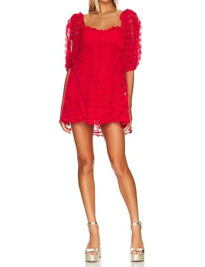 For Love & Lemons Hannah Mini Dress In Red