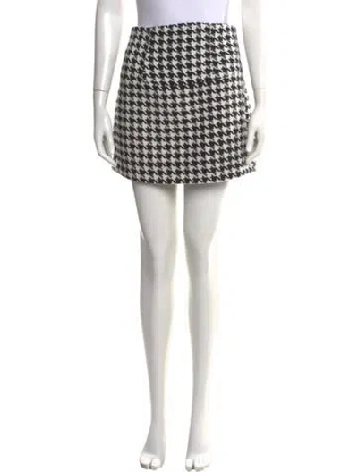 Pre-owned For Love & Lemons Houndstooth Print Mini Skirt W/ Tags In Multi