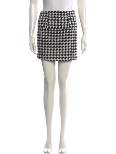 Pre-owned For Love & Lemons Houndstooth Print Mini Skirt W/ Tags In Multi