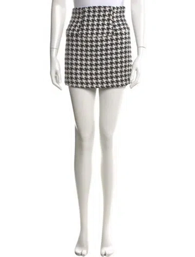 Pre-owned For Love & Lemons Houndstooth Print Mini Skirt W/ Tags In Multi