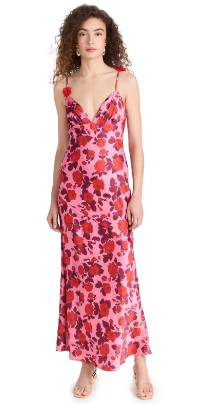 For Love & Lemons Huda Maxi Dress Pink L