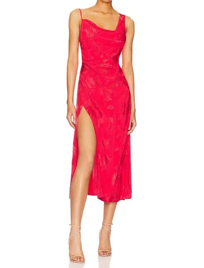 For Love & Lemons Ilana Midi Dress In Red