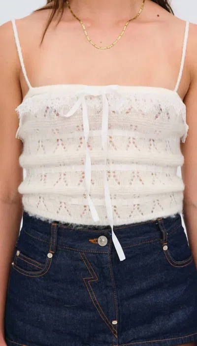 For Love & Lemons Jayla Pointelle Cami In White