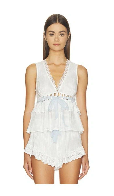 For Love & Lemons Jia Sleep Top In Multi