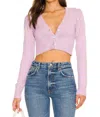 For Love & Lemons Joan Crop Cardigan In Purple In Purple