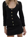 For Love & Lemons Josie Scoop Neck Blazer In Black In Black