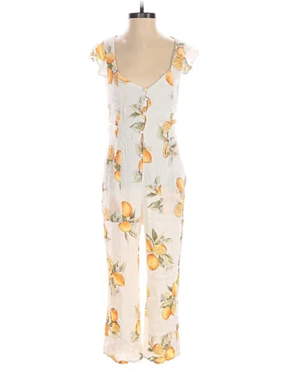 Pre-owned For Love & Lemons Jumpsuit In Ivory