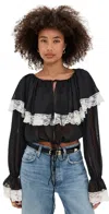 For Love & Lemons June Top Black In Black