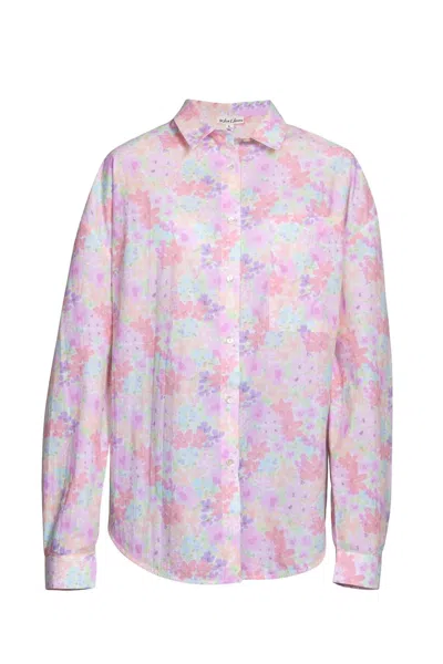For Love & Lemons Kennedy Floral-print Cotton-poplin Shirt In Light Pink Floral
