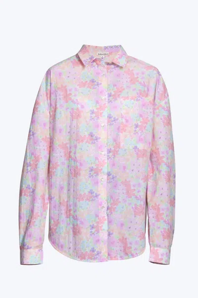 For Love & Lemons Kennedy Floral-print Cotton-poplin Shirt In Light Pink Floral In Multi