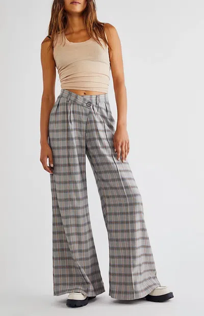 For Love & Lemons Kim Wide Leg Pant In Grey In Gray