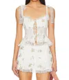For Love & Lemons Kinsley Eyelet Top In White In White