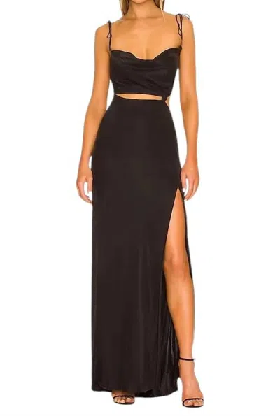 For Love & Lemons Kyra Cut Out Backless Maxi Dress In Black