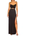 For Love & Lemons Kyra Cut Out Backless Maxi Dress In Black In Black