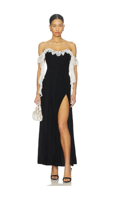 For Love & Lemons La Vie En Bow Maxi Dress In Black
