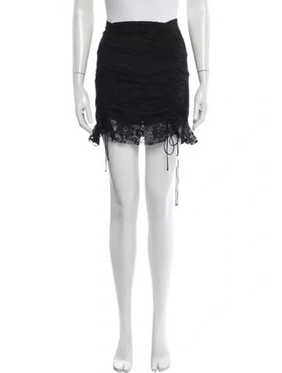 Pre-owned For Love & Lemons Lace Mini Skirt In Black