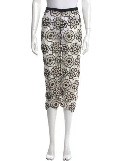 Pre-owned For Love & Lemons Lace Pattern Knee-length Skirt In Neutral