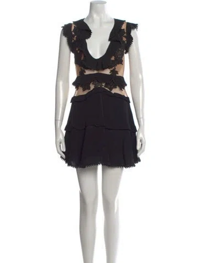 Pre-owned For Love & Lemons Lace Pattern Mini Dress