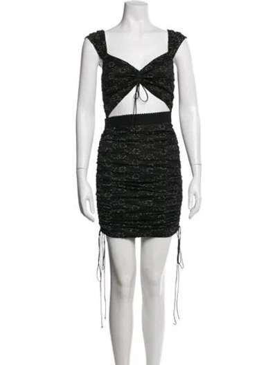 Pre-owned For Love & Lemons Lace Pattern Mini Dress In Black