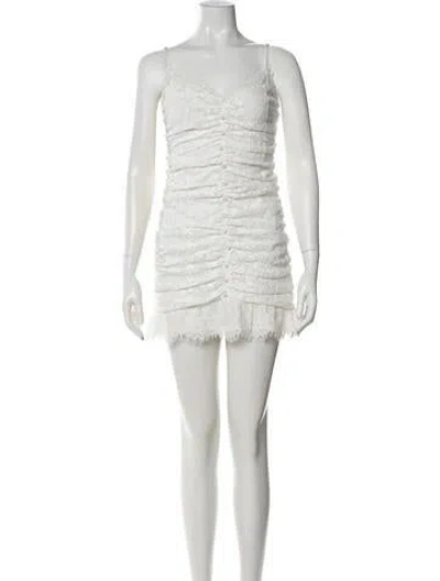 Pre-owned For Love & Lemons Lace Pattern Mini Dress W/ Tags In White