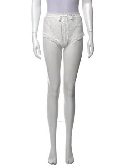 Pre-owned For Love & Lemons Lace Pattern Mini Shorts W/ Tags In White
