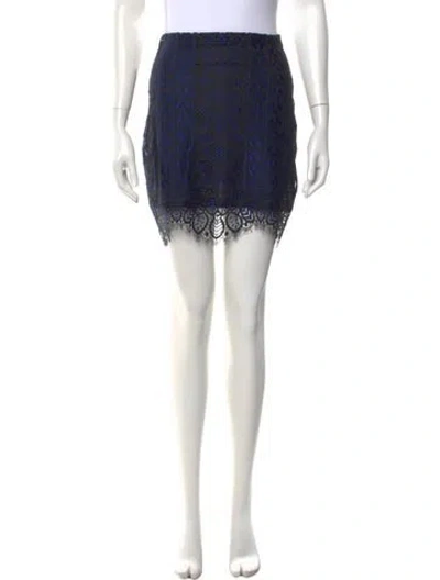 Pre-owned For Love & Lemons Lace Pattern Mini Skirt In Black