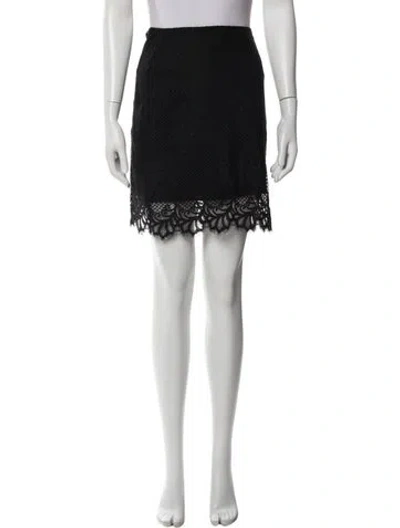 Pre-owned For Love & Lemons Lace Pattern Mini Skirt In Black