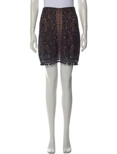 Pre-owned For Love & Lemons Lace Pattern Mini Skirt In Multi