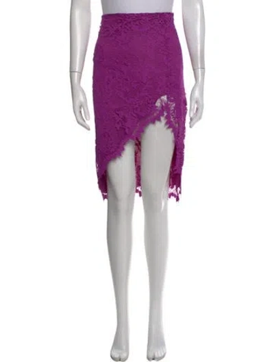 Pre-owned For Love & Lemons Lace Pattern Mini Skirt In Purple