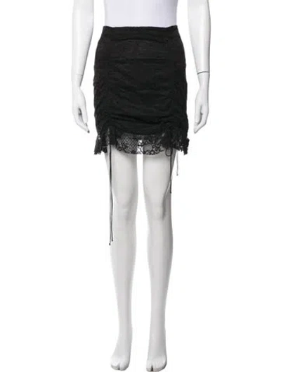 Pre-owned For Love & Lemons Lace Pattern Mini Skirt W/ Tags In Black