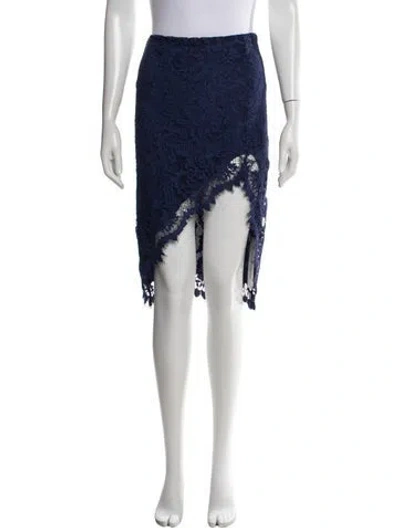 Pre-owned For Love & Lemons Lace Pattern Mini Skirt W/ Tags In Blue