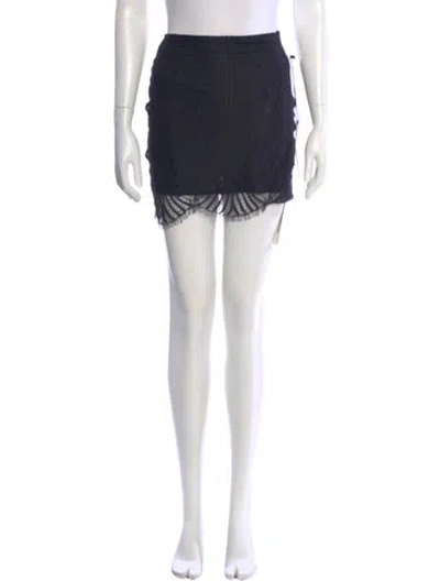 Pre-owned For Love & Lemons Lace Trim Embellishment Mini Skirt In Black