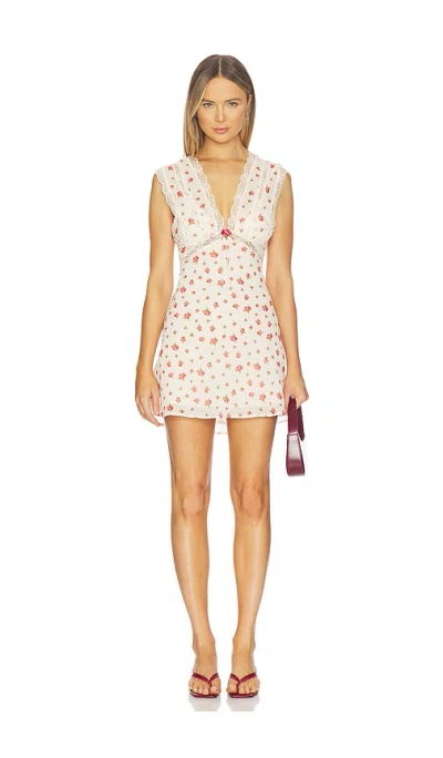 For Love & Lemons Leah Slip Dress In White