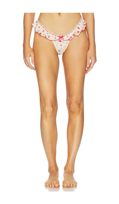For Love & Lemons Leah Thong Panty In Multi