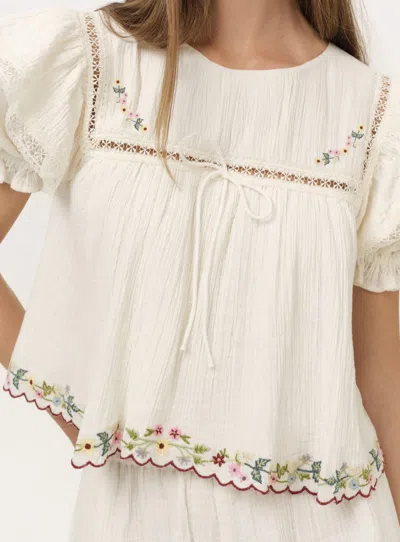 For Love & Lemons Leah Top In Cream In White