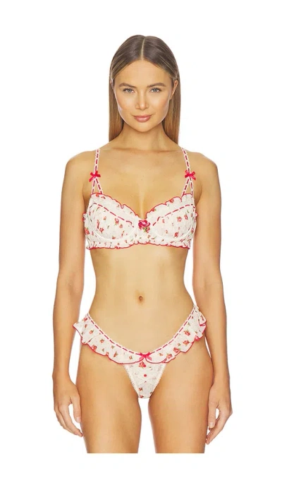 For Love & Lemons Leah Underwire Bra In Pink