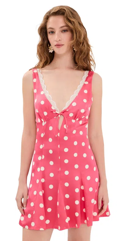 For Love & Lemons Lillian Mini Dress Pink